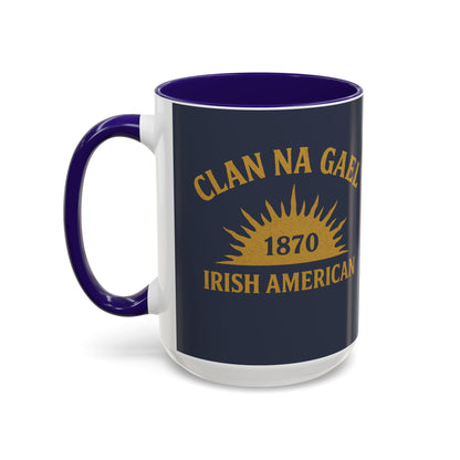 "Clan na Gael - Irish American", Colorful Mugs (11oz, 15oz) (Blue Burka Grey)
