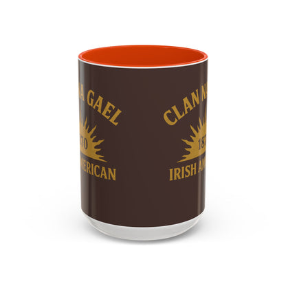 "Clan na Gael - Irish American", Colorful Mugs (11oz, 15oz) (Wild Boar Brown)