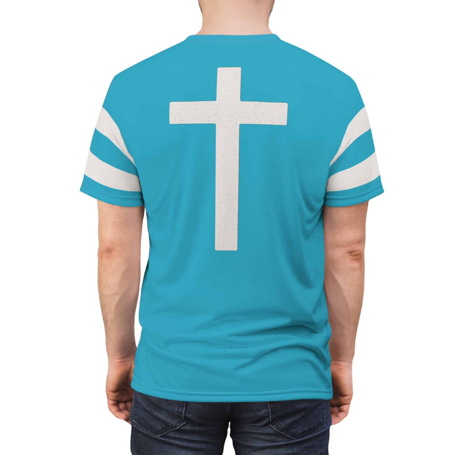 "Faith Overcomes Fear", Unisex Tee (Minoan Blue)