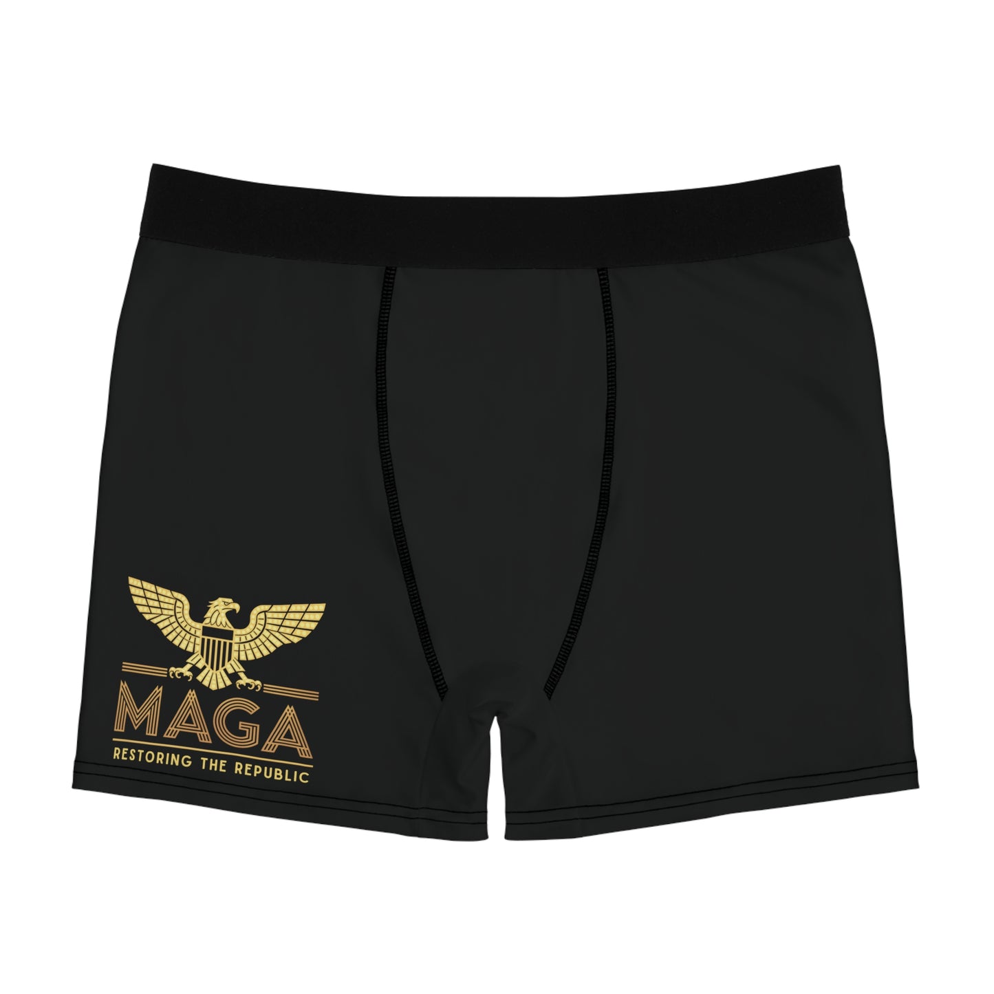 "MAGA - Restoring the Republic", Men's Boxer Briefs (Moonless Black)