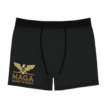"MAGA - Restoring the Republic", Men's Boxer Briefs (Moonless Black)