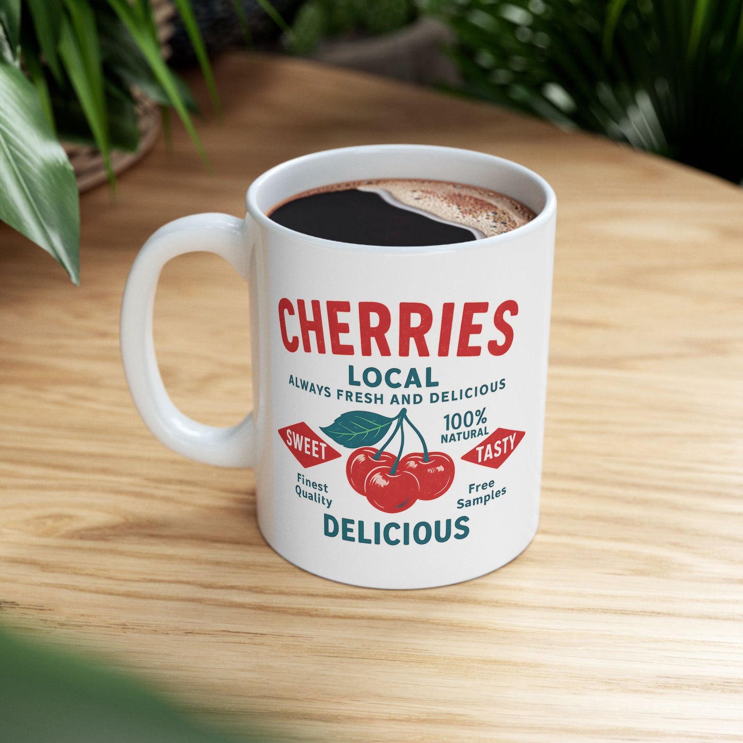 "Delicious Cherries", White Mug, (11oz & 15oz)