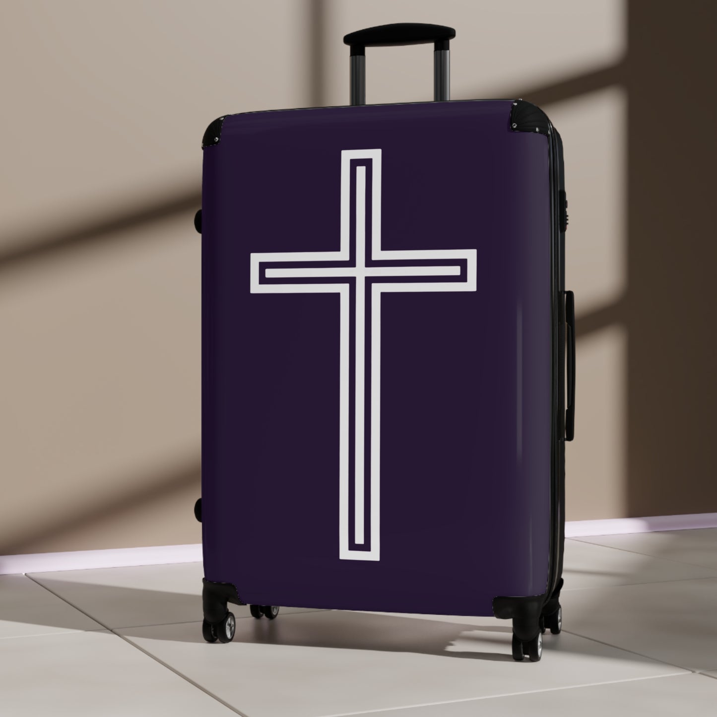 "A Simple Cross" Suitcases (Academic Purple)