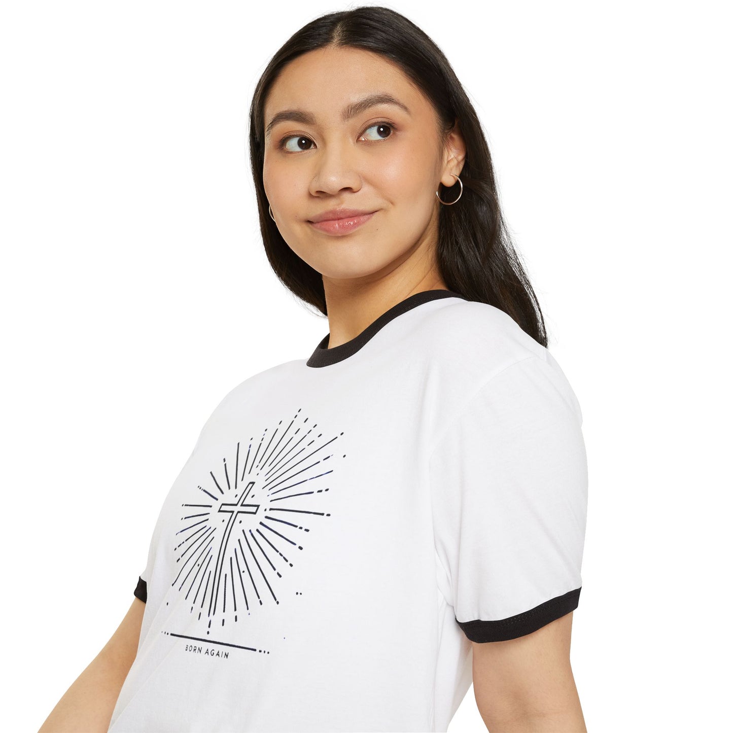 "Born Again", Unisex Ringer Cotton T-Shirt