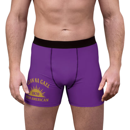 "Clan na Gael - Irish American", Men's Boxer Briefs (Vesper Violet)