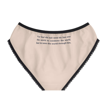 "Good News - John 3:17", Women's Briefs (Pink Champagne)