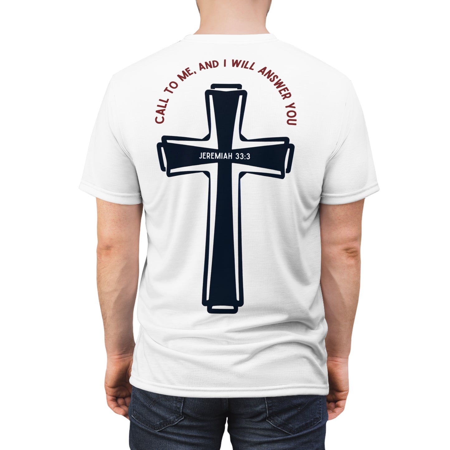 "Call to Me - Jeremiah 33:3" #01, Unisex Tee (Linen White)
