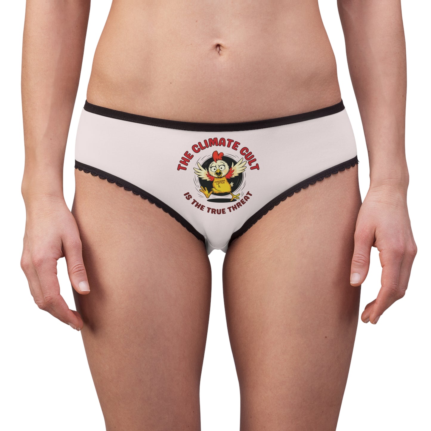 "The Climate Cult" (Chicken Little), Women's Briefs (Washed Pebble Grey)