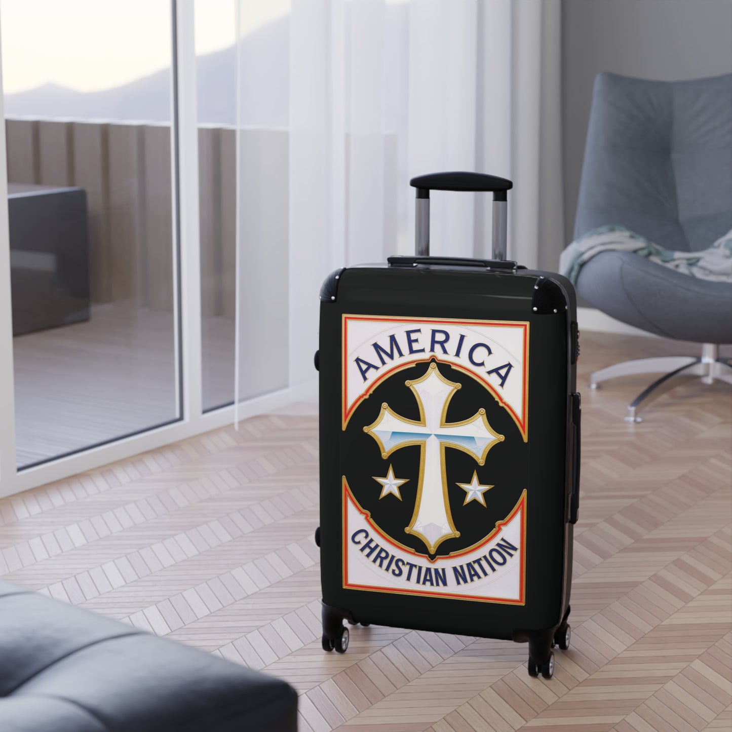 "America Christian Nation" #21 Suitcases (Pitch Black)
