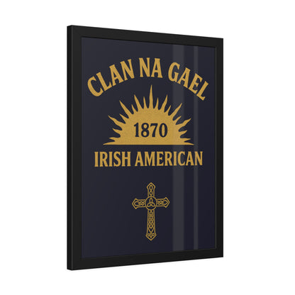 "Clan na Gael - Irish American", Framed Paper Poster (Black Rock Blue)