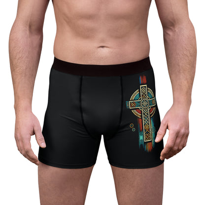 "Ancestral Faith", Men's Boxer Briefs (Moonless Black)