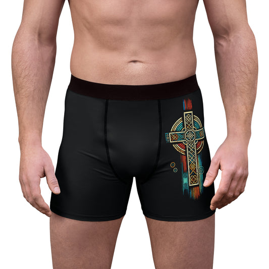 "Ancestral Faith", Men's Boxer Briefs (Moonless Black)