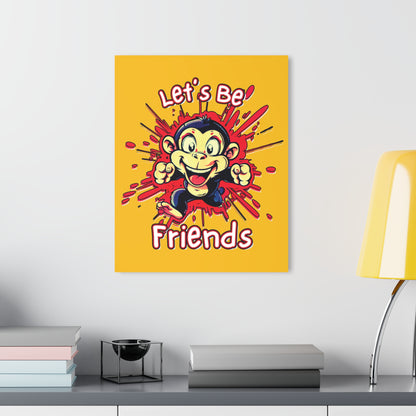 "Let's Be Friends", Acrylic Wall Prints (French Cleat Hanging) (Honey Yellow)