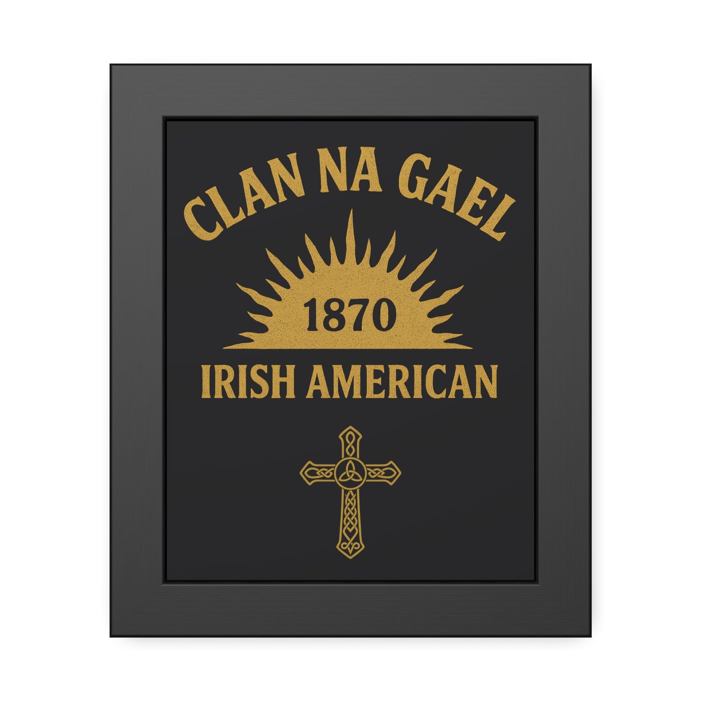 "Clan na Gael - Irish American", Framed Paper Poster (Raven Black)