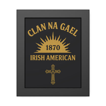 "Clan na Gael - Irish American", Framed Paper Poster (Raven Black)