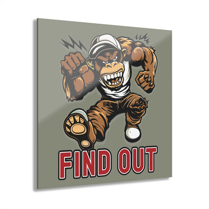"Find Out", Acrylic Wall Prints (French Cleat Hanging) (Striking Grey)