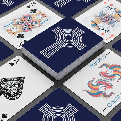 "A Simple High Cross", Christian Playing Cards (Norway Blue)