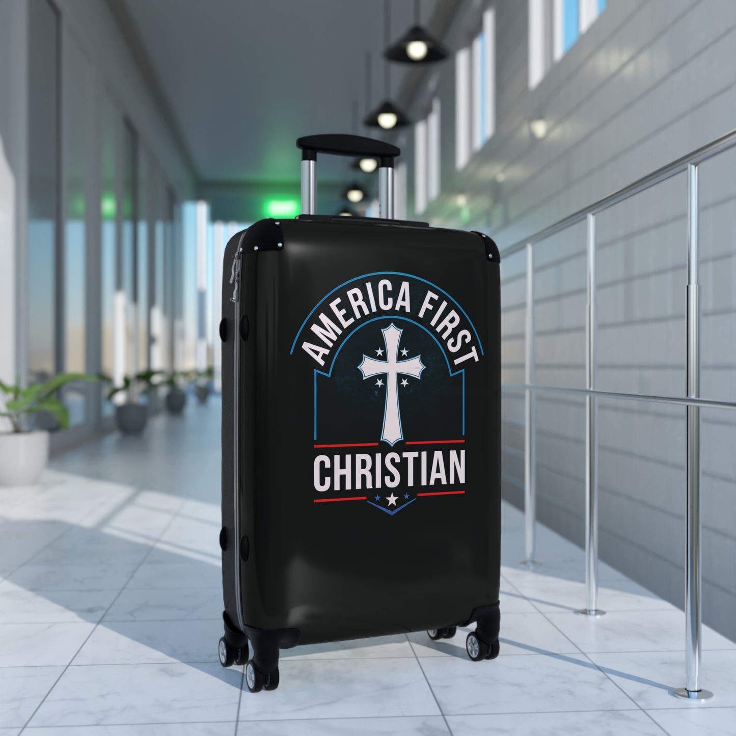 "America First - Christian" #02 Suitcases (Pitch Black)