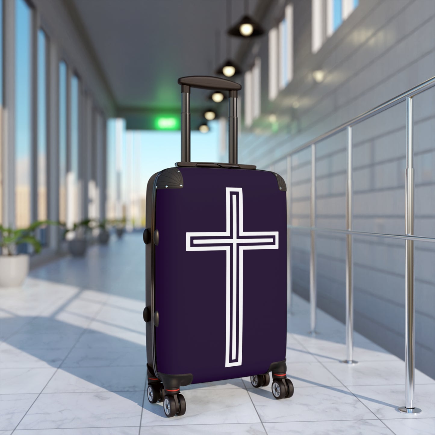 "A Simple Cross" Suitcases (Academic Purple)
