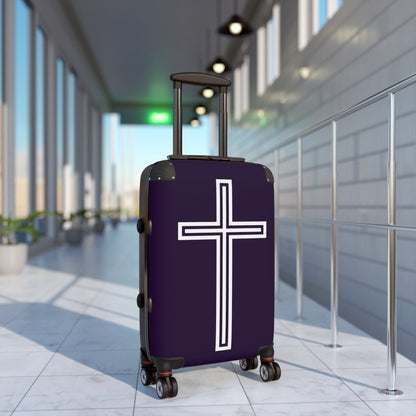 "A Simple Cross" Suitcases (Academic Purple)