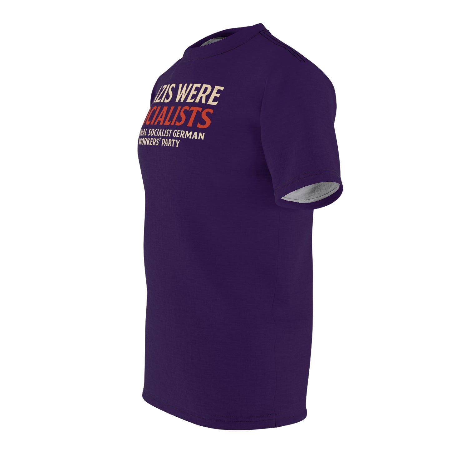 "Nazis were Socialists", Unisex T-shirt (Russian Violet)
