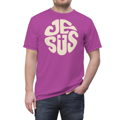 "Retro Jesus", Unisex T-shirt (Fuchsia)