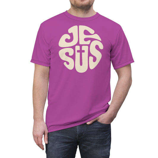 "Retro Jesus", Unisex T-shirt (Fuchsia)