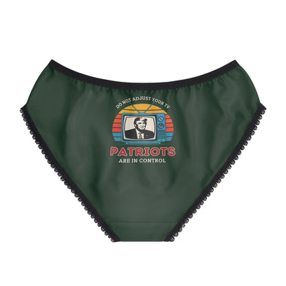 "Patriots are in Control" #01, Women's Briefs (Monsoon Green)