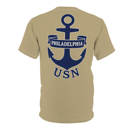 "USN Anchor", Unisex T-shirt (Service Khaki)