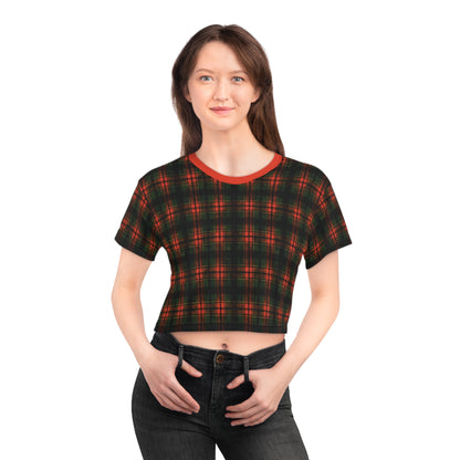 "Kilmor Brieve Tartan", Crop Tee (Brieve Red Collar)