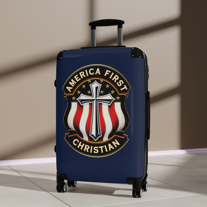 "America First Christian" #04, Suitcases (Dark Blue)