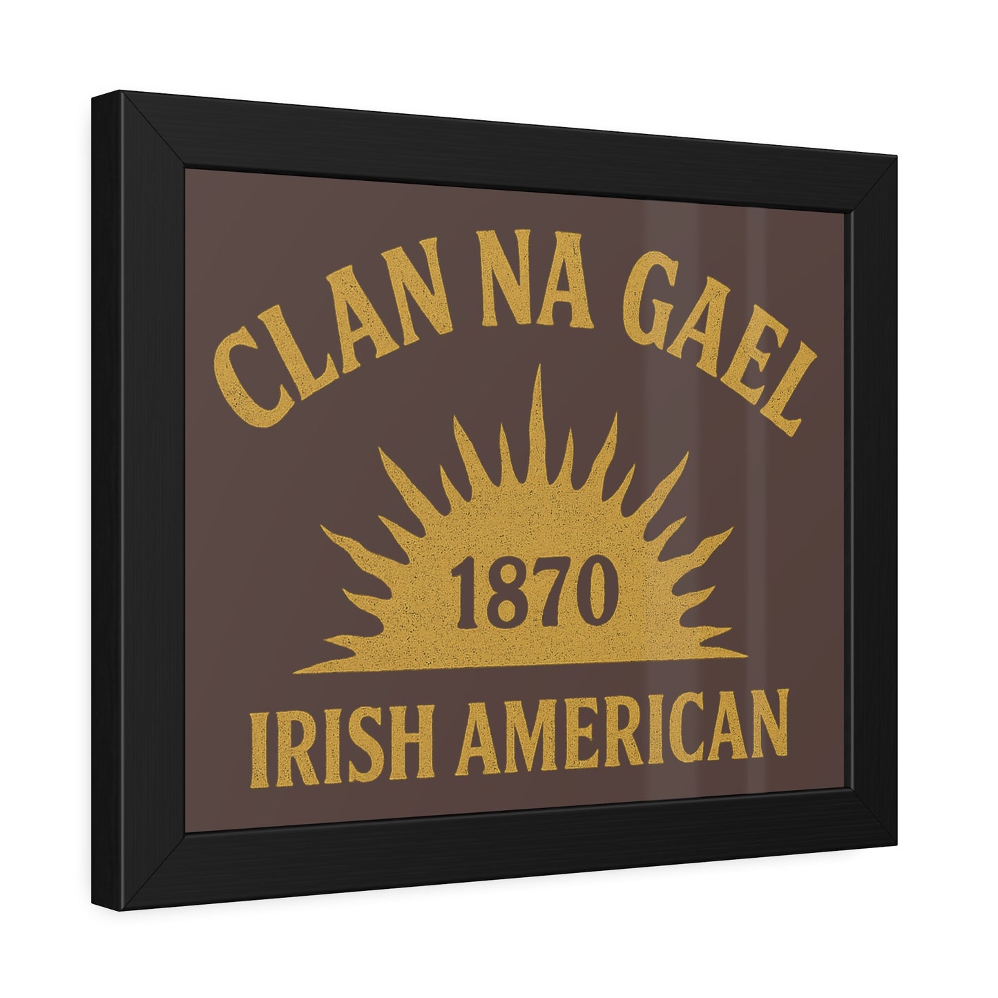 "Clan na Gael - Irish American", Framed Paper Poster (Wild Boar Brown)