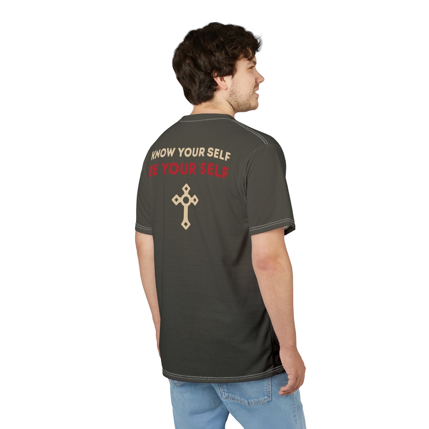 "Know Your Self", Unisex T-shirt (Pitch Grey)