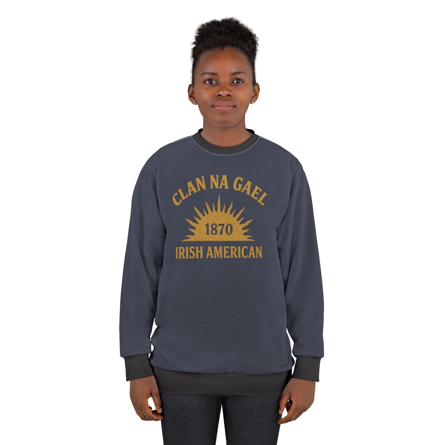 "Clan na Gael - Irish American", Unisex Sweatshirt (Blue Burka Grey)