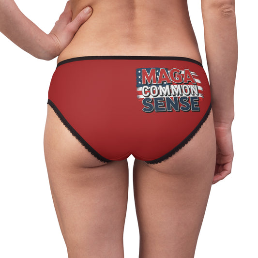 "MAGA Common Sense" #01, Women's Briefs (Epidii Red)
