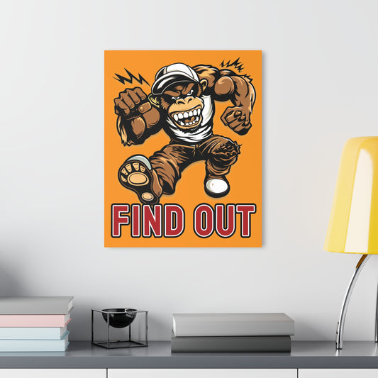 "Find Out", Acrylic Wall Prints (French Cleat Hanging) (Goldfish Orange)
