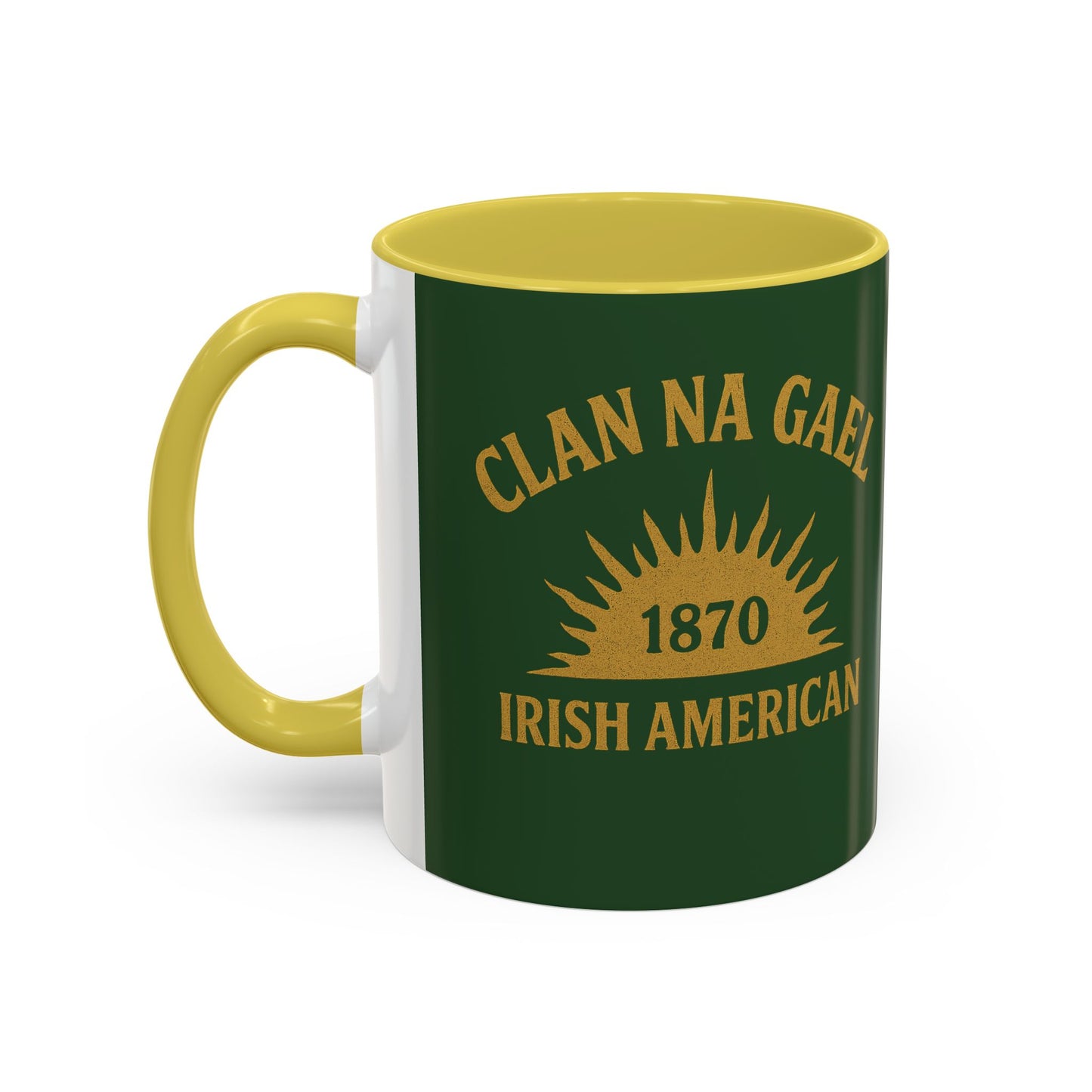 "Clan na Gael - Irish American", Colorful Mugs (11oz, 15oz) (Brithemain Green)