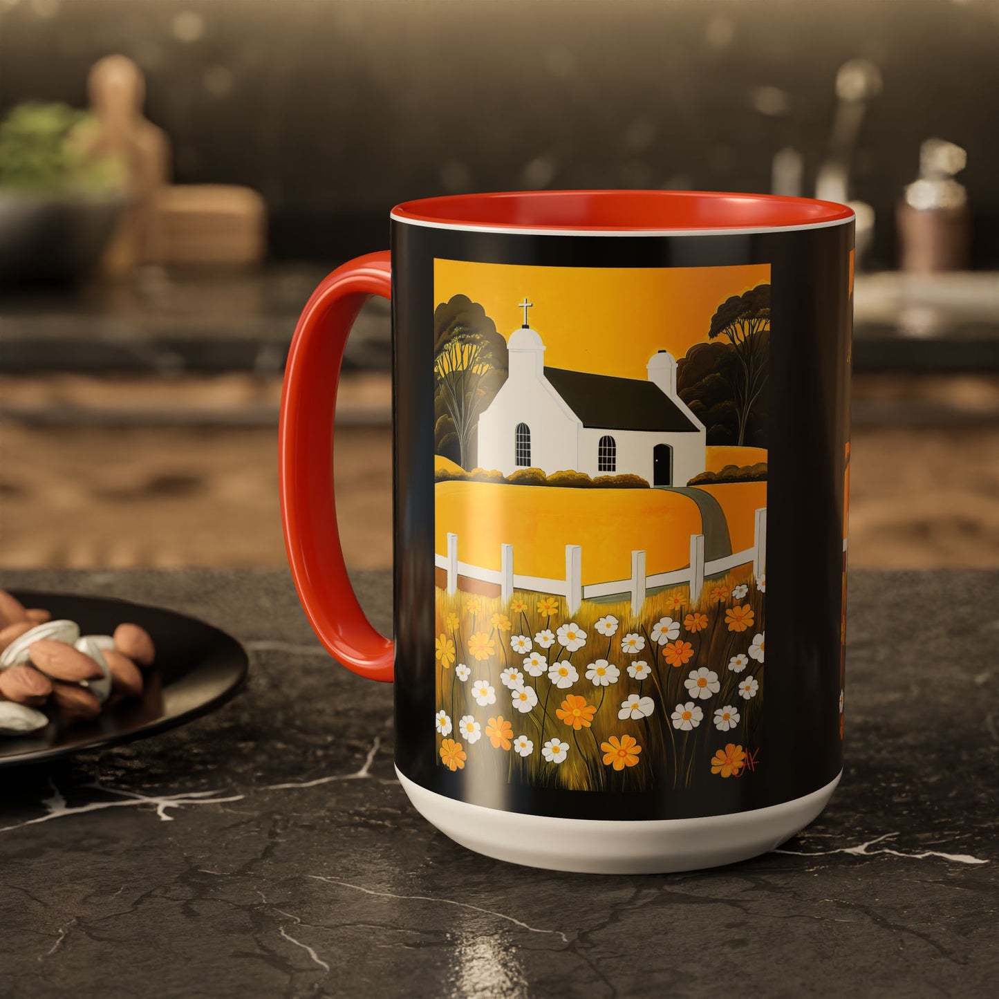 "Eaglais a’ Bhuidhe (Gaelic) - The Church of Golden Hope (English)", Colorful Mugs (11oz & 15oz)