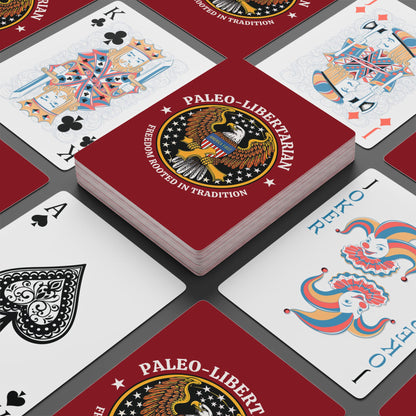 "Paleo-Libertarian" #01, Political Playing Cards (Cherry Red)