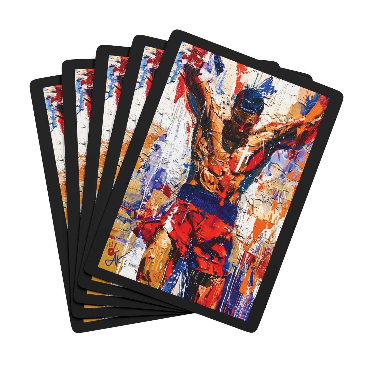 "Fight to Win", Fine Art Playing Cards (70's Black)