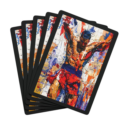 "Fight to Win", Fine Art Playing Cards (70's Black)