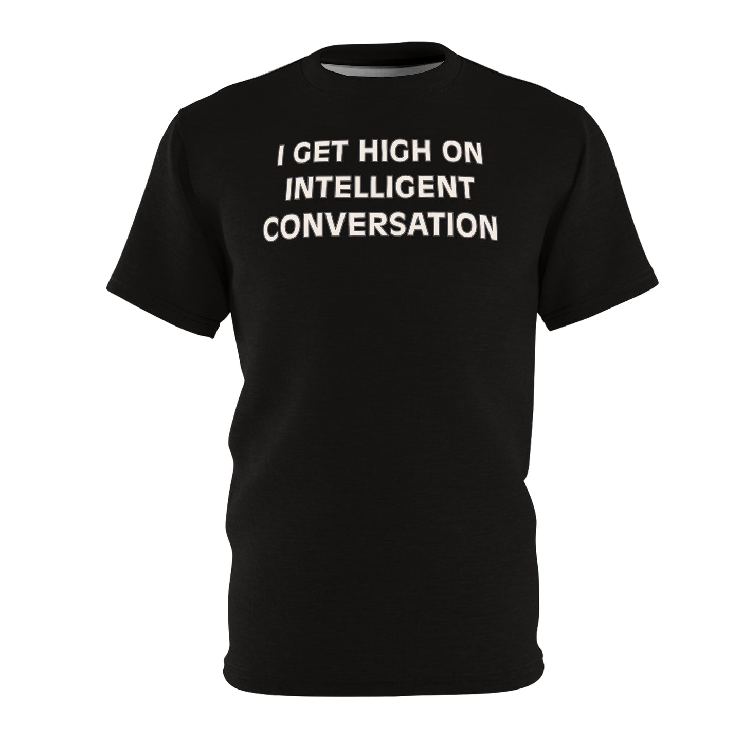 "Intelligent Conversation", Unisex T-shirt (Dark Veil)