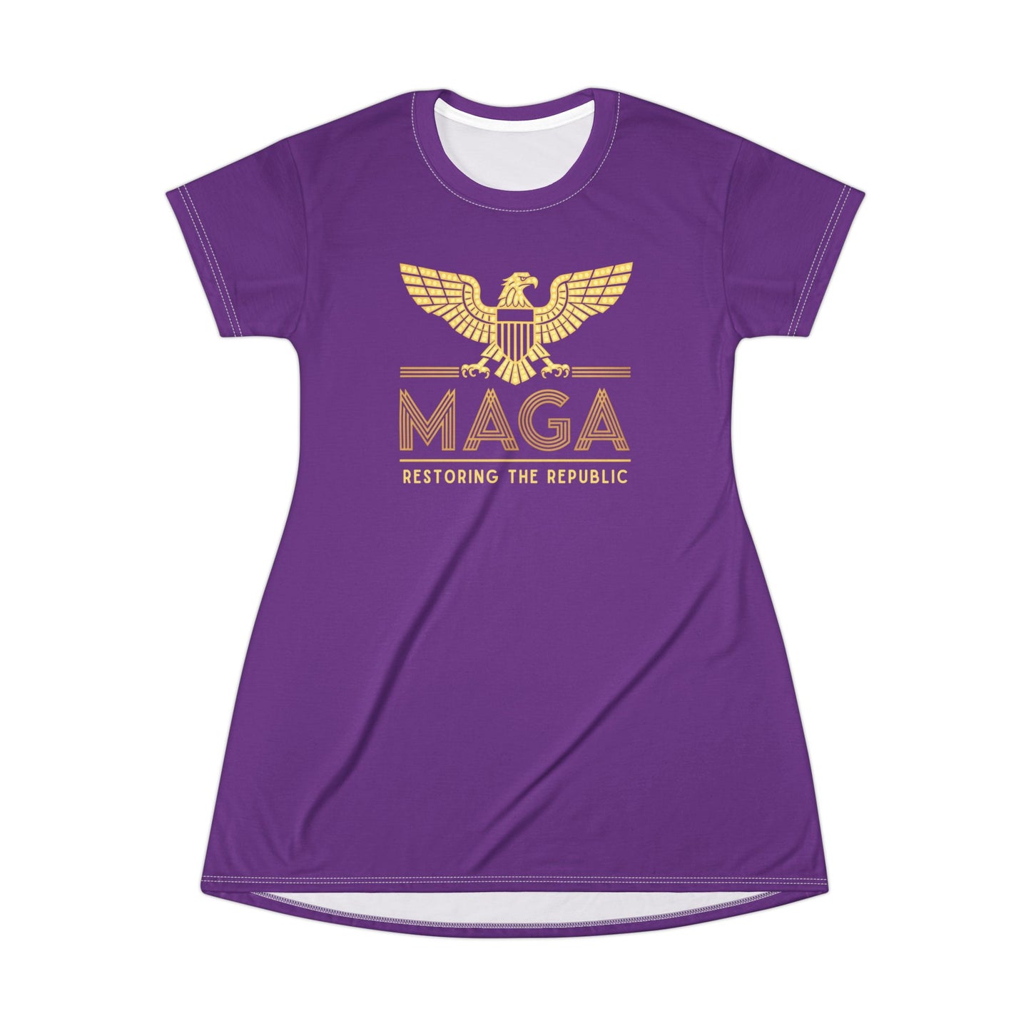"MAGA - Restoring the Republic", T-Shirt Dress (Vesper Violet)