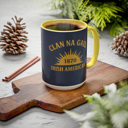 "Clan na Gael - Irish American", Colorful Mugs (11oz, 15oz) (Blue Burka Grey)