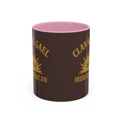 "Clan na Gael - Irish American", Colorful Mugs (11oz, 15oz) (Wild Boar Brown)