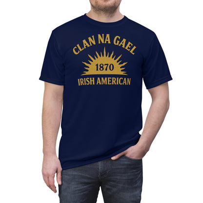 "Clan na Gael - Irish American", Unisex T-shirt (Mariana Blue)