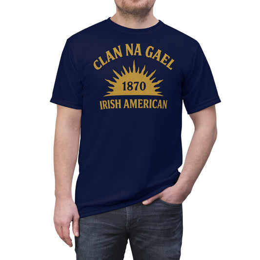 "Clan na Gael - Irish American", Unisex T-shirt (Mariana Blue)