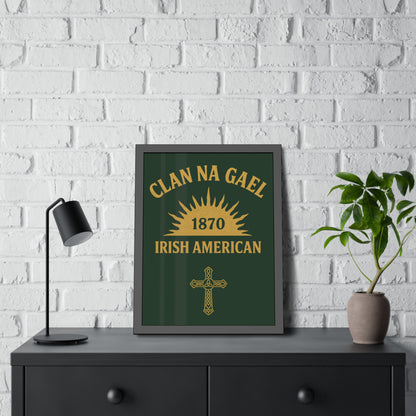 "Clan na Gael - Irish American", Framed Paper Poster (Fenian Green)