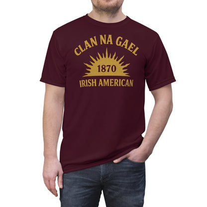 "Clan na Gael - Irish American", Unisex T-shirt (Black Raspberry)