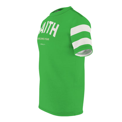 "Faith Overcomes Fear", Unisex Tee (Lime Green)